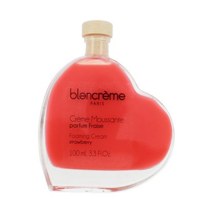 Crème moussante Fraise - Flacon cœur 100 mL