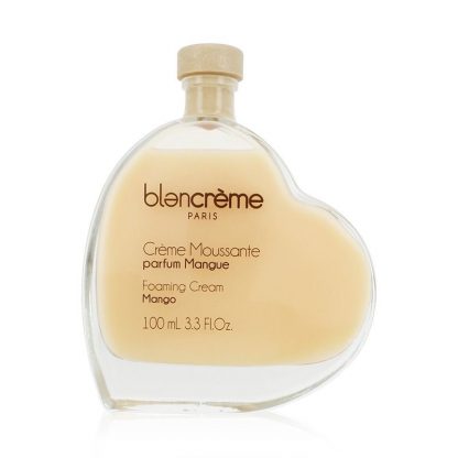 Crème moussante Mangue 100mL : bouteille format cœur, idée cadeau pour saint-valentin, fête des mères - fabriqué en France